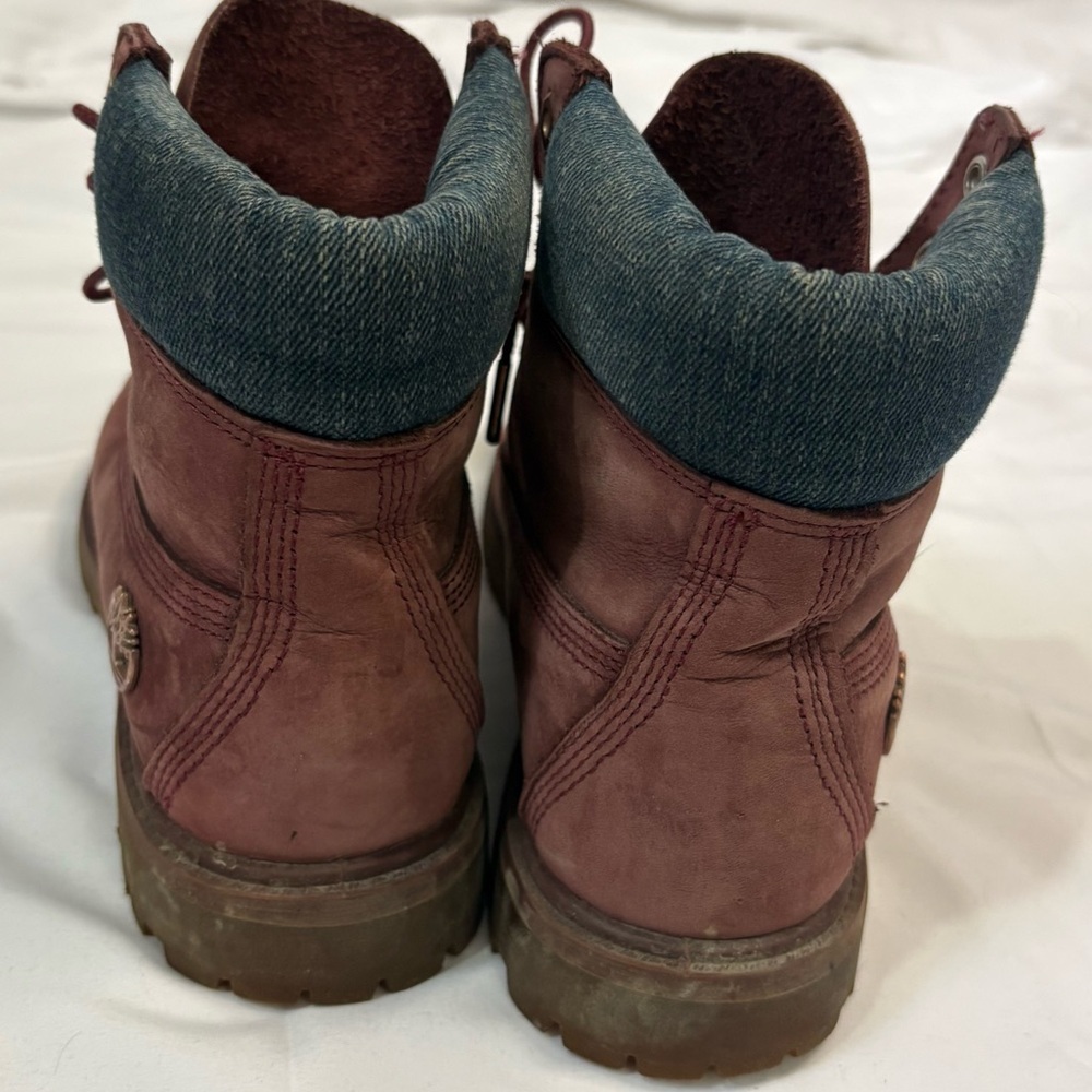 Timberland Premium 6 inch Boots Burgundy Women’s 8 Waterproof Classic Lace-up - Picture 3 of 10